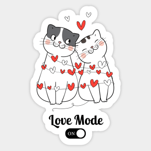 Couple of cats love mode Sticker